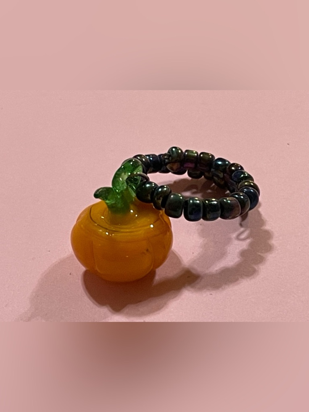 Vintage Lampwork Pumpkin Wine Charm #9908